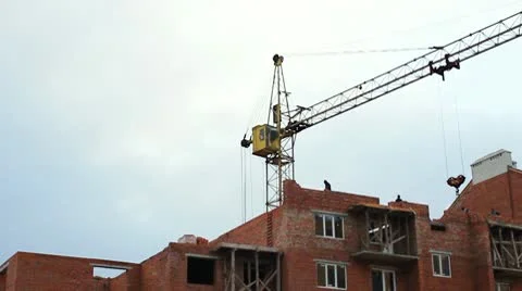 Crane Gives Lintel Timelapse Stock Footage 10790322