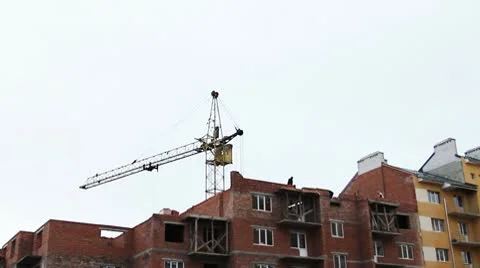 Crane Gives Slab Timelapse Stock Footage 10790316