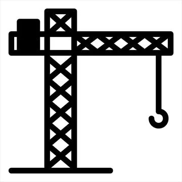 Crane glyph icon vector illustration isolated on white background Stock Illustration
