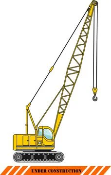 Crane. Heavy construction machines. Vector illustration Stock Illustration