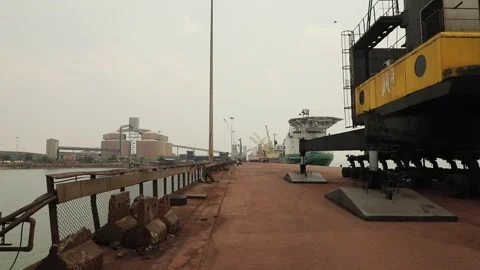 Crane with heavy container Stock Footage 301211507