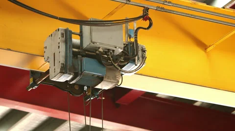 Crane hoisting on the ceiling Stock Footage 33691330