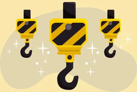 Crane Hook Concept Illustration Vector Style Illustration Stock Illustration
