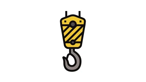 Crane hook construction vehicle color icon animation Stock Footage 326105228