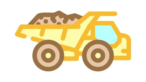 Crane hook construction vehicle color icon animation Stock Footage 327265583