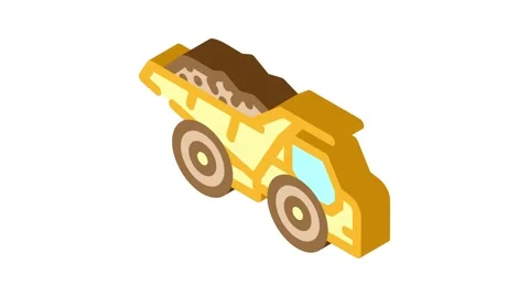 Crane hook construction vehicle isometric icon animation Stock Footage 327288105