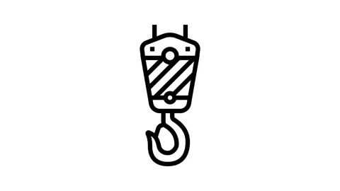Crane hook construction vehicle line icon animation Stock Footage 326131321