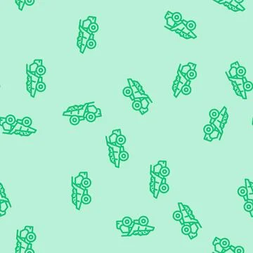 Crane hook construction vehicle line vector seamless pattern Illustrazione stock