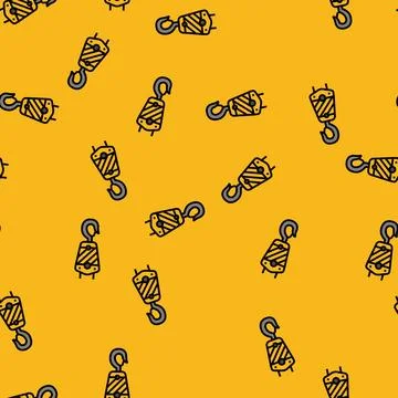 Crane hook construction vehicle vector seamless pattern Stock Illustration