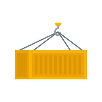 Crane hook container icon flat isolated vector Stock Illustration