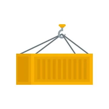 Crane hook container icon flat isolated Stock Illustration