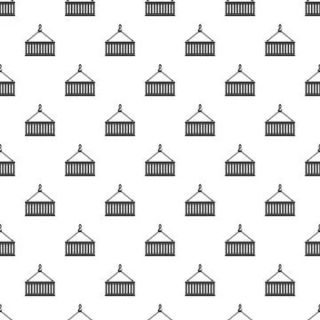 Crane hook with container pattern, simple style Stock Illustration