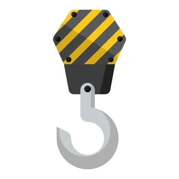 Crane hook flat clipart vector illustration Stock Illustration