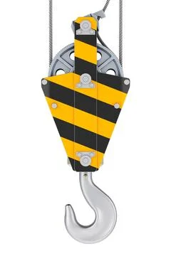 Crane hook, front view. 3D rendering Stock Illustration