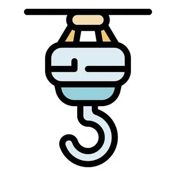 Crane hook hanging from a beam, lifting equipment for construction and indu.. Stock Illustration