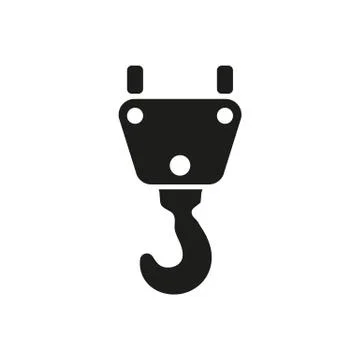 The crane hook icon. Building and lifting symbol. Flat Ilustración de archivo