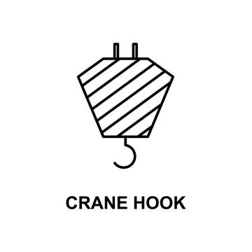 Crane hook icon. Element of measuring instruments icon with name for mobile Ilustración de archivo
