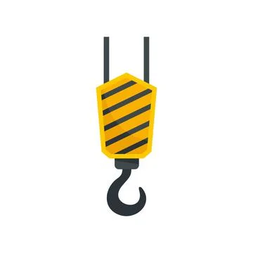 Crane hook icon flat isolated vector Stock Illustration
