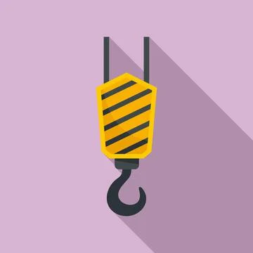 Crane hook icon, flat style Ilustración de archivo
