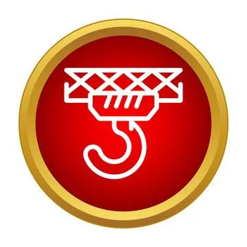 Crane hook icon representing heavy lifting industry Stock Illustration