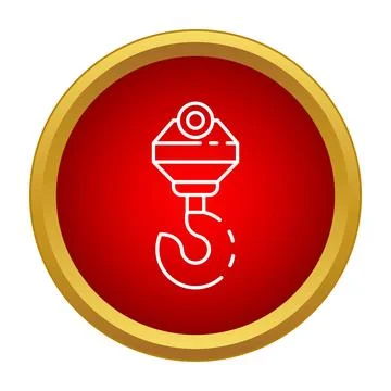 Crane hook icon representing heavy lifting and industry Ilustración de archivo