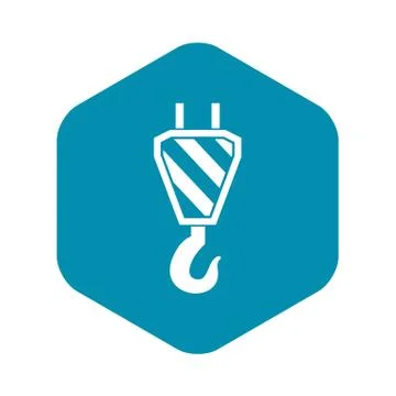 Crane hook icon, simple style Stock Illustration