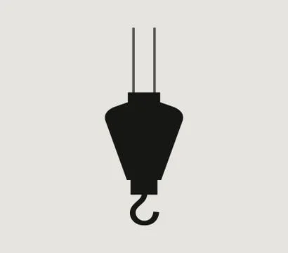 Crane hook icon on white background Stock Illustration