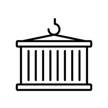 Crane hook lifting container icon Stock Illustration