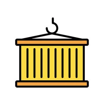 Crane hook lifting container icon Stock Illustration