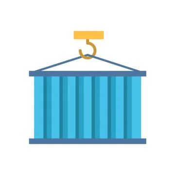 Crane hook lifting container icon Stock Illustration