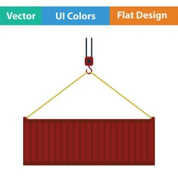 Crane hook lifting container Stock Illustration
