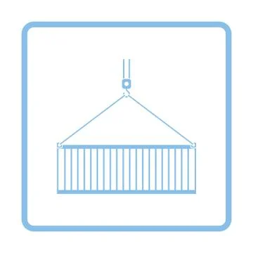 Crane hook lifting container Stock Illustration