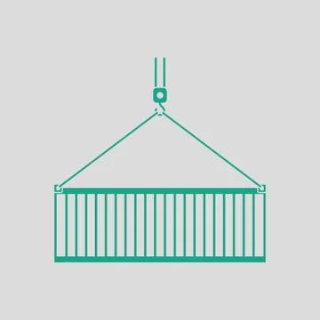 Crane hook lifting container Illustrazione stock