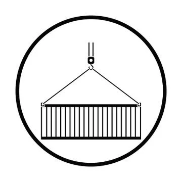 Crane hook lifting container 库存插图