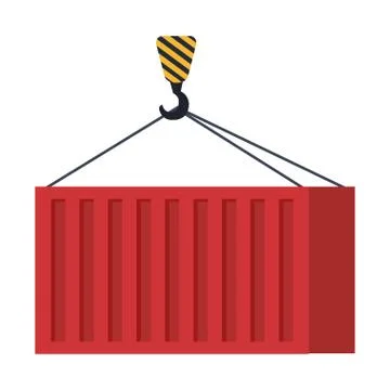 Crane hook lifting container Illustrazione stock