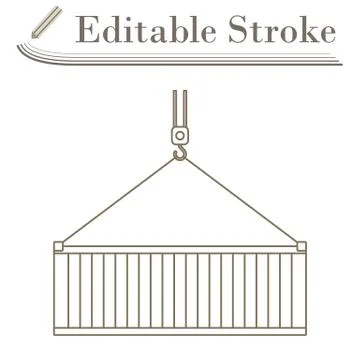 Crane Hook Lifting Container 库存插图
