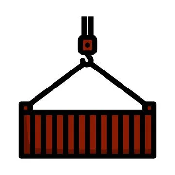 Crane Hook Lifting Container 스톡 일러스트