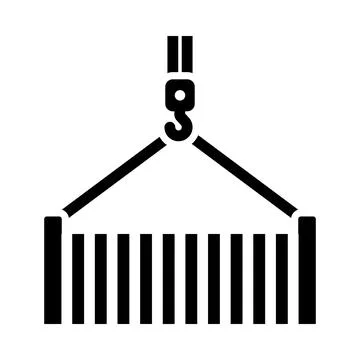 Crane Hook Lifting Container Stock Illustration