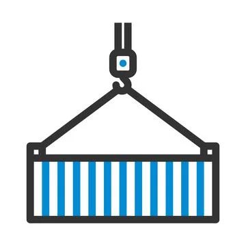 Crane Hook Lifting Container 库存插图