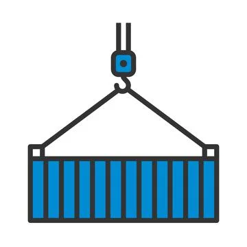 Crane Hook Lifting Container 库存插图