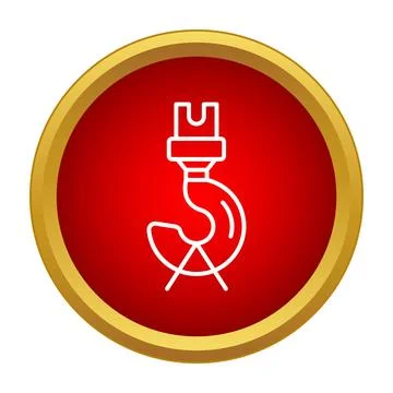 Crane hook lifting icon showing heavy industry equipment Stock Illustration