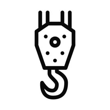 Crane hook for lifting icon vector outline illustration Illustrazione stock
