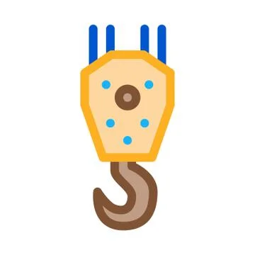 Crane hook for lifting icon vector outline illustration Illustrazione stock