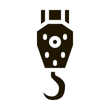 Crane hook for lifting icon Vector Glyph Illustration Illustrazione stock