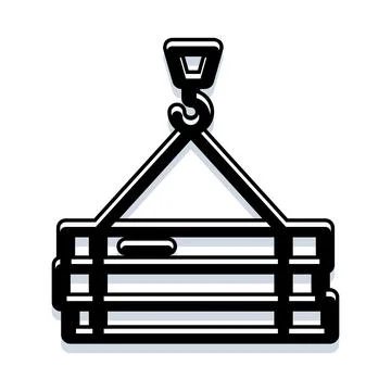 Crane hook lifting industrial cargo load Ilustración de archivo