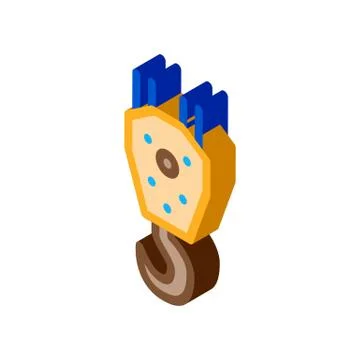 Crane hook for lifting isometric icon vector illustration Illustrazione stock
