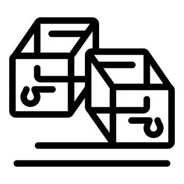 Crane hook lifting two cargo boxes on platform icon Illustrazione stock