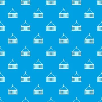 Crane hook lifts container pattern seamless blue 스톡 일러스트