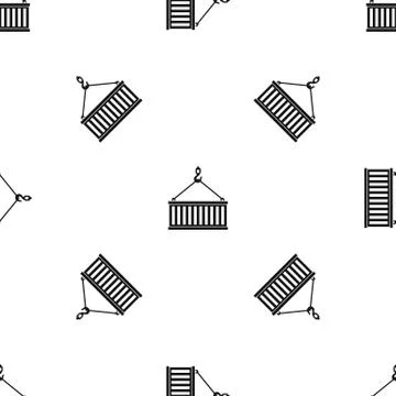 Crane hook lifts container pattern seamless black Illustrazione stock