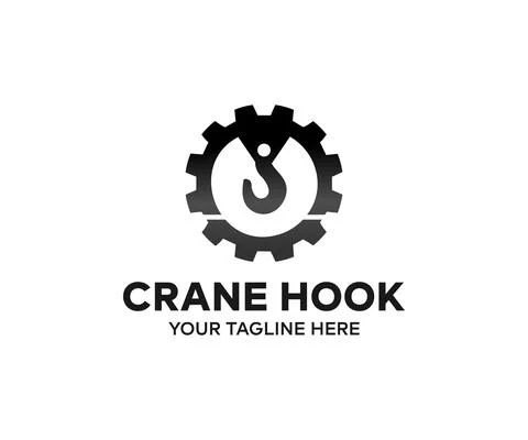 Crane hook logo design Illustrazione stock